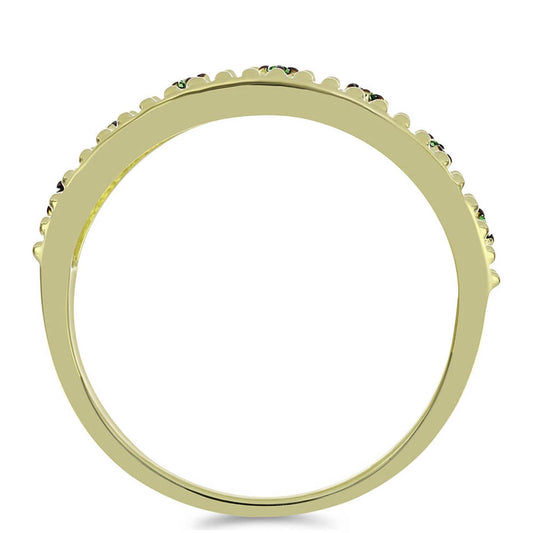 Goldplattierter Silberring mit grünem Diamant