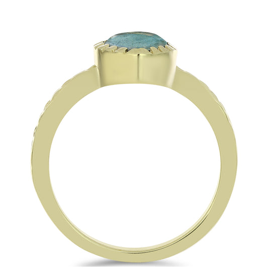 Goldplattierter Silberring mit Labradorit