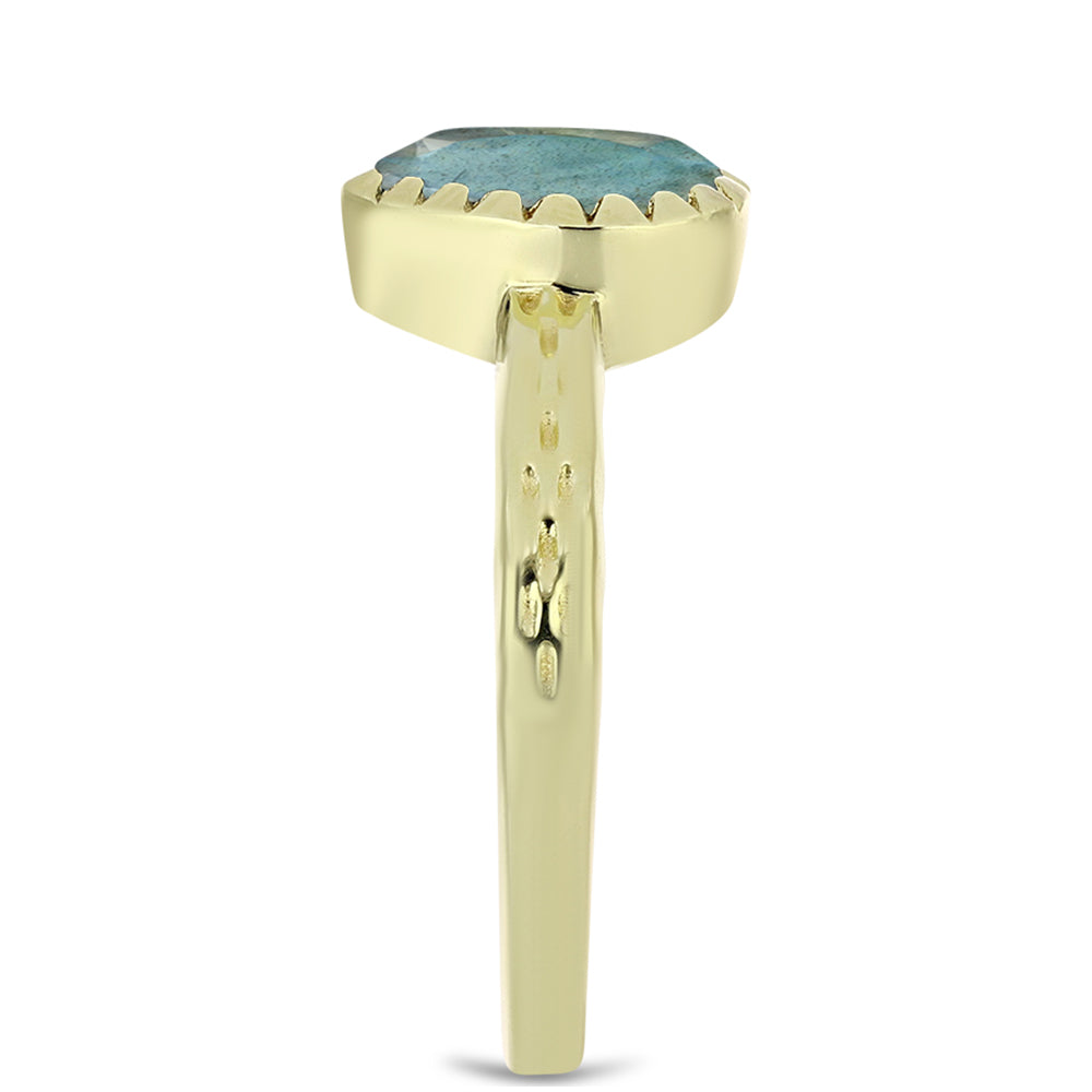Goldplattierter Silberring mit Labradorit 4 
