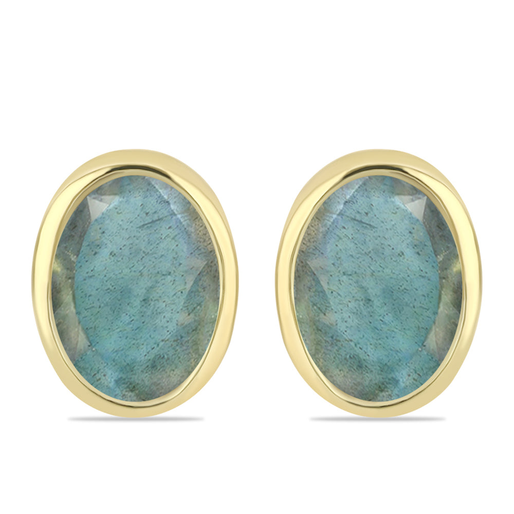 Goldplattierte Silberohrringe mit Labradorit 1 