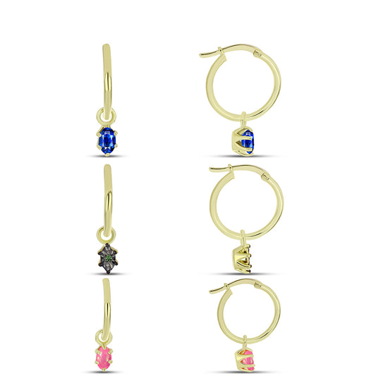 schmuckgarnitur aus Goldplattierte Silber mit australischem blauem Saphir und rosa Opal aus Lega Dembi