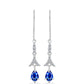 Silberohrringe mit australischem blauem Saphir und weißem Topas