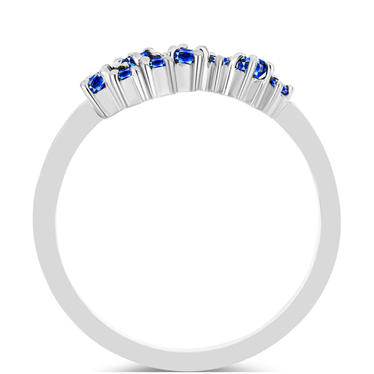 Silberring mit australischem blauem Saphir und weißem Topas