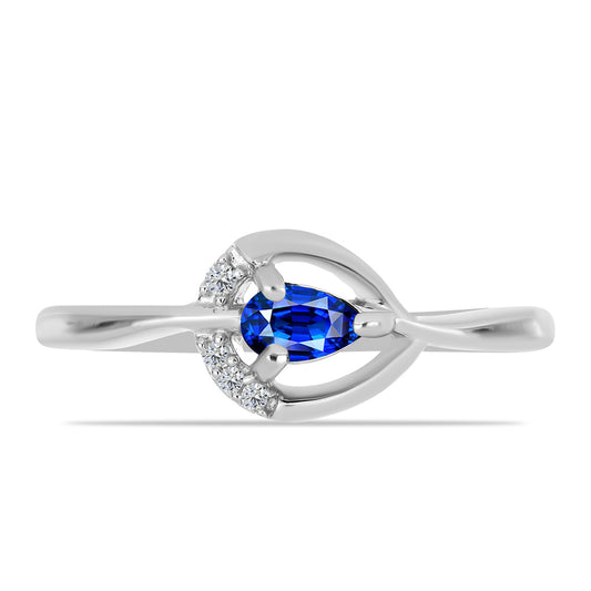Silberring mit australischem blauem Saphir und weißem Topas