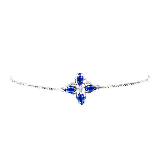 Silberarmband mit australischem blauem Saphir und weißem Topas