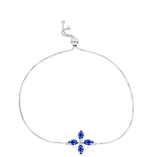 Silberarmband mit australischem blauem Saphir und weißem Topas