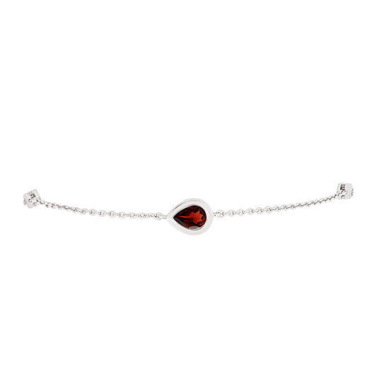 Silberarmband mit Barton Granat und weißem Topas