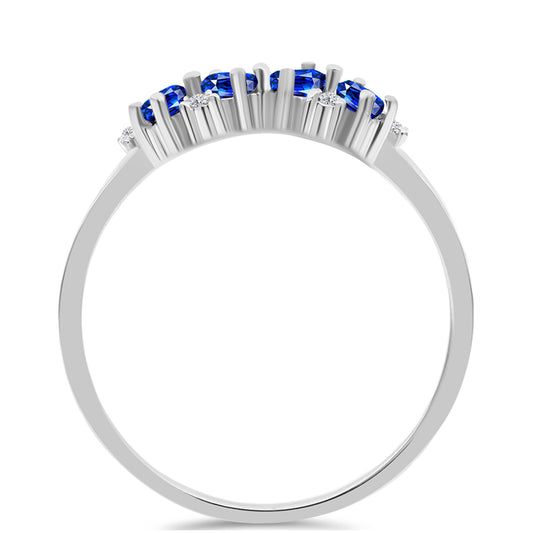 Silberring mit australischem blauem Saphir und weißem Topas
