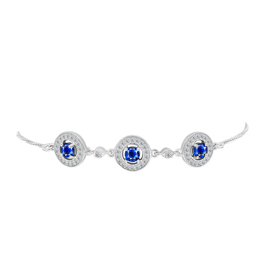Silberarmband mit australischem blauem Saphir und weißem Topas