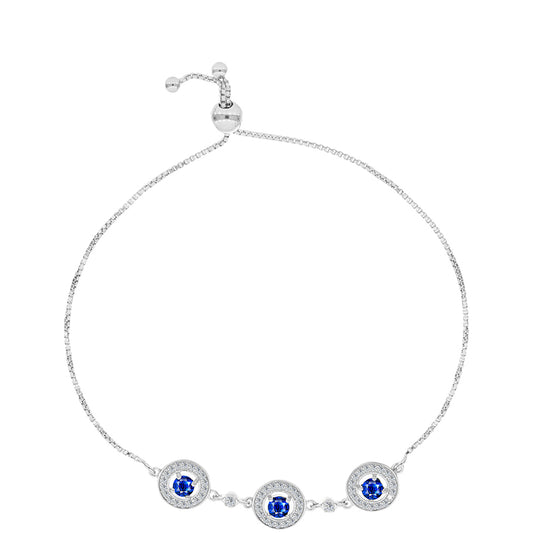 Silberarmband mit australischem blauem Saphir und weißem Topas