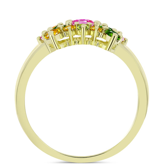 Goldplattierter Silberring mit Chakra Turmalin