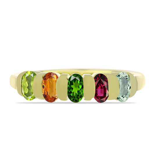 Goldplattierter Silberring mit Chakra Turmalin