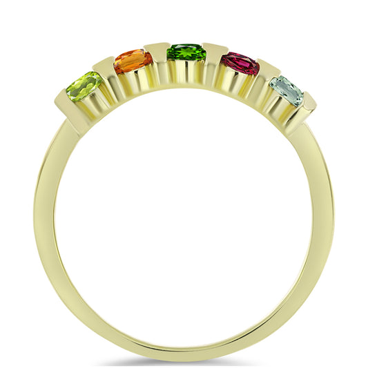 Goldplattierter Silberring mit Chakra Turmalin