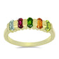 Goldplattierter Silberring mit Chakra Turmalin