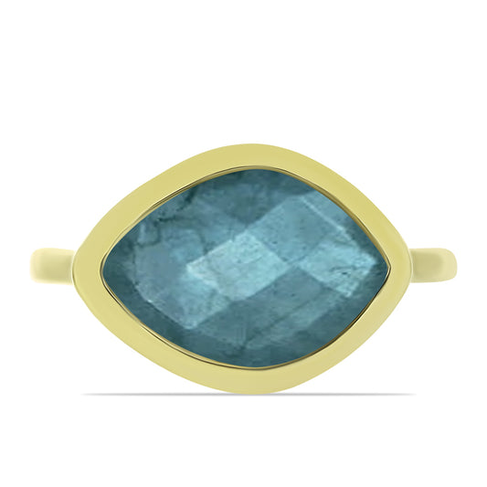 Goldplattierter Silberring mit Labradorit