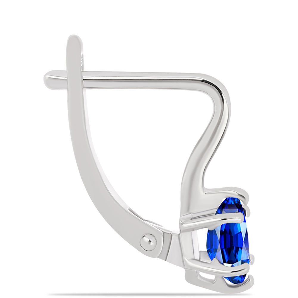 Silberohrringe mit australischem blauem Saphir 2 