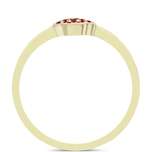 Goldplattierter Silberring mit majestätischem rotem Moissanit