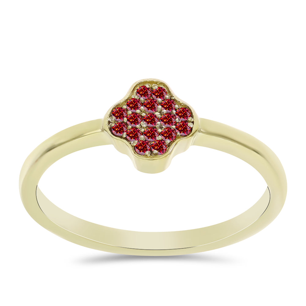 Goldplattierter Silberring mit majestätischem rotem Moissanit 3 