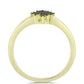 Goldplattierter Silberring mit grünem Diamant