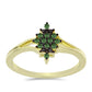 Goldplattierter Silberring mit grünem Diamant
