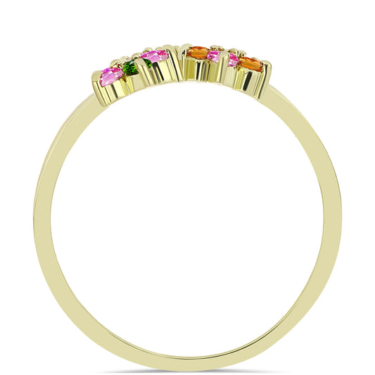 Goldplattierter Silberring mit Chakra Turmalin