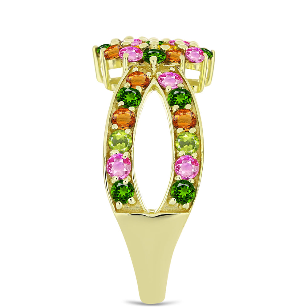 Goldplattierter Silberring mit Chakra Turmalin 4 
