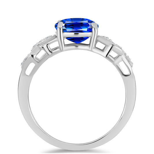 Silberring mit australischem blauem Saphir und weißem Topas