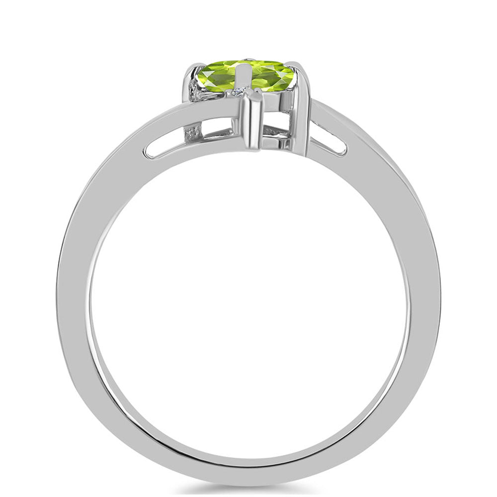 Silberring mit Peridot aus Changbai und weißem Topas 2 