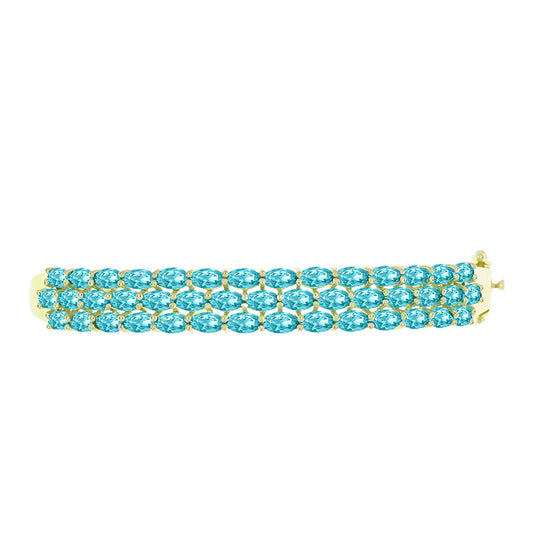 Goldplattierter Silberarmreif mit Paraiba Quarz