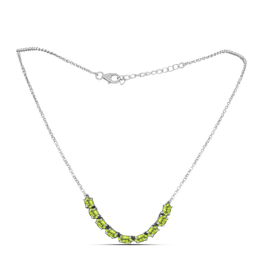 Silberhalskette mit Peridot aus Changbai