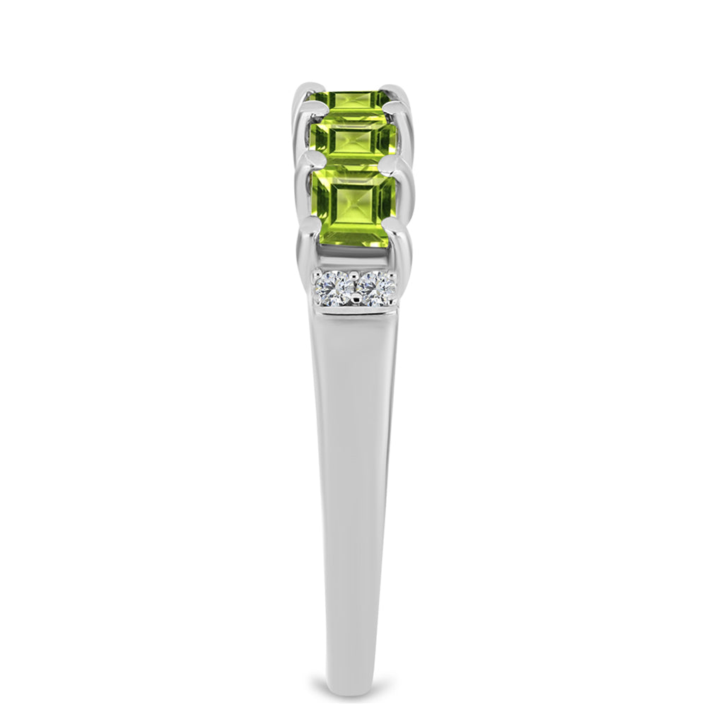 Silberring mit Peridot aus Changbai und weißem Topas 4 