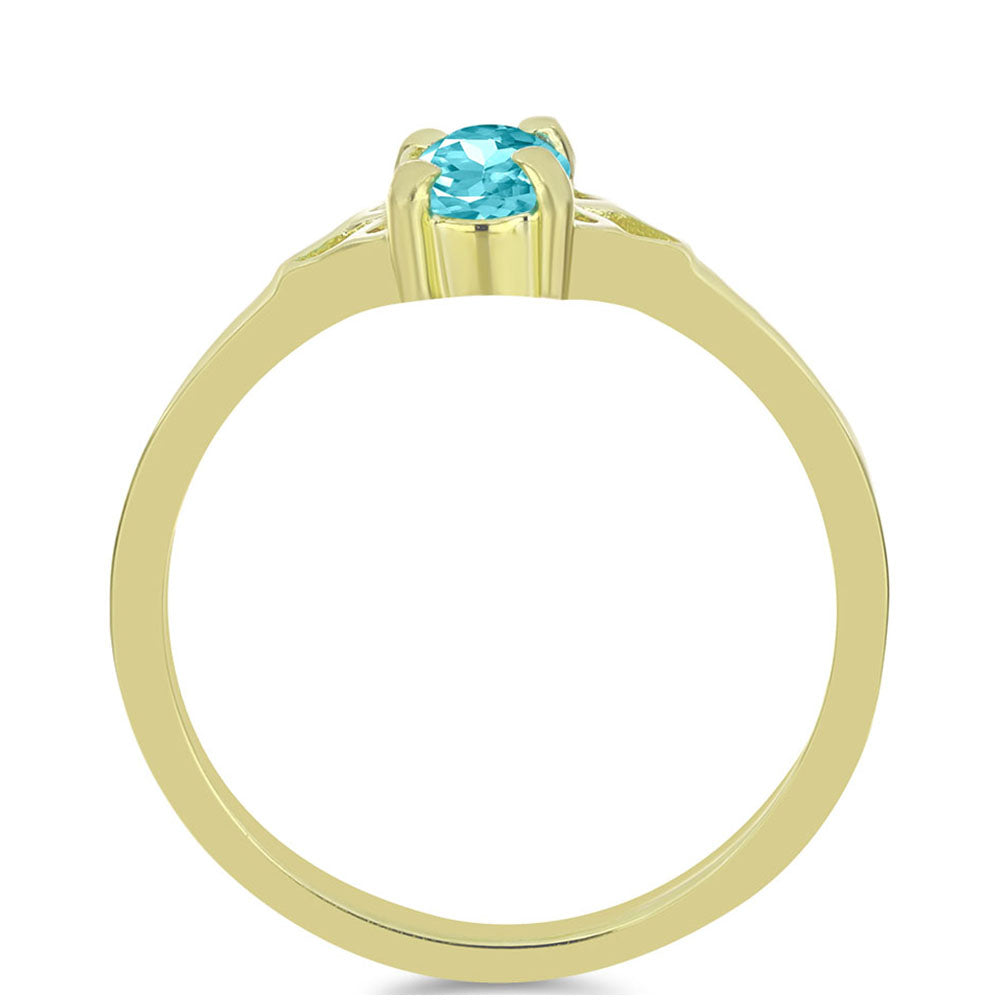 Goldplattierter Silberring mit Paraiba Quarz 2 
