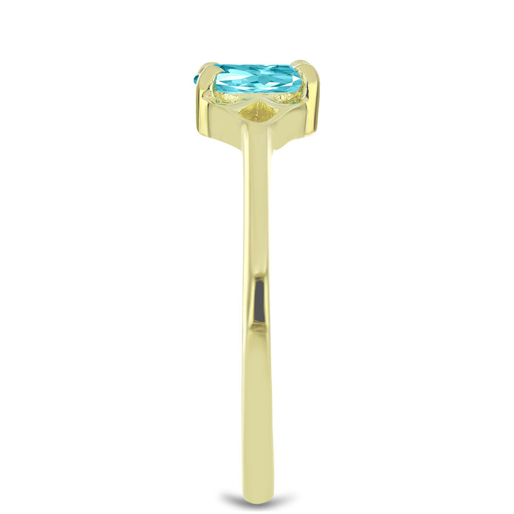 Goldplattierter Silberring mit Paraiba Quarz 4 