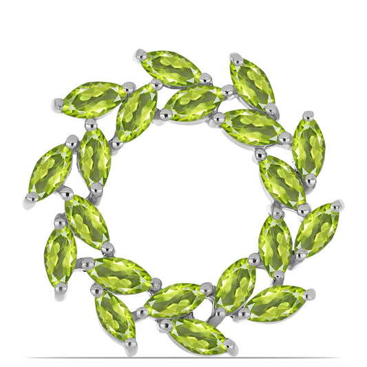 Silberbrosche mit Peridot aus Changbai