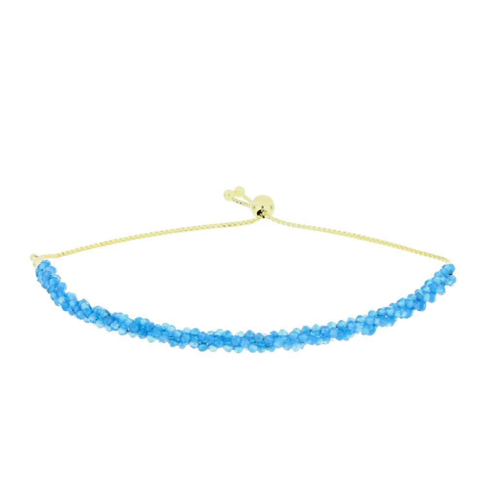 Goldplattiertes Silberarmband mit Paraiba Quarz 1 