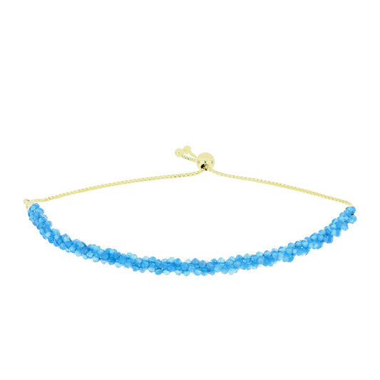 Goldplattiertes Silberarmband mit Paraiba Quarz