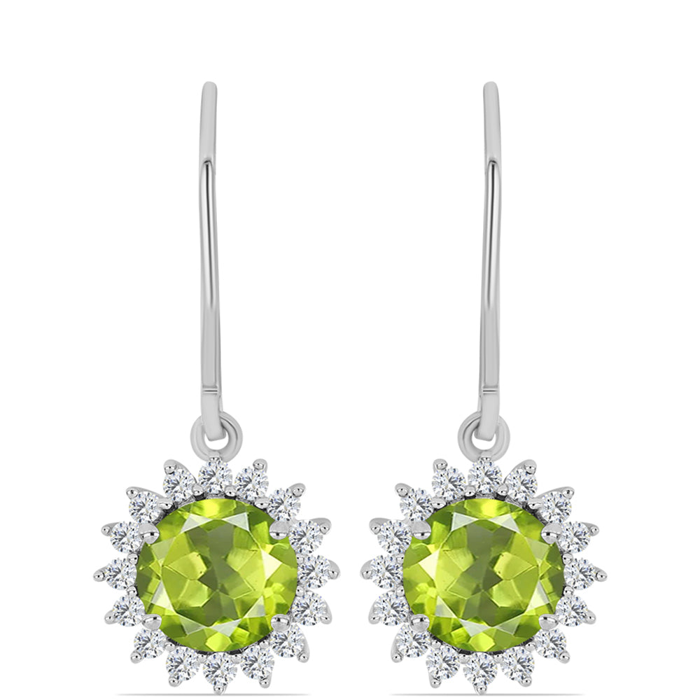 Silberohrringe mit Peridot aus Changbai und weißem Topas 3 