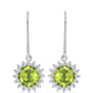 Silberohrringe mit Peridot aus Changbai und weißem Topas