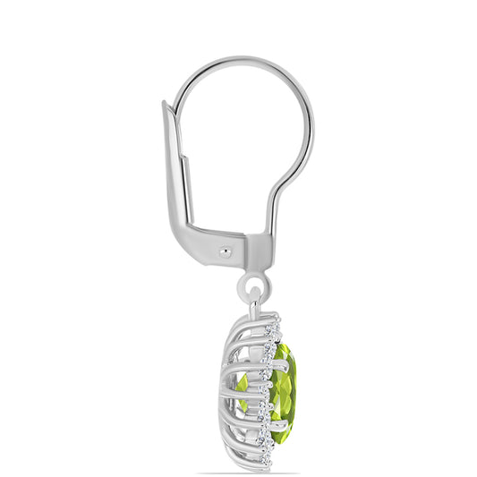 Silberohrringe mit Peridot aus Changbai und weißem Topas