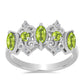 Silberring mit Peridot aus Changbai und weißem Topas
