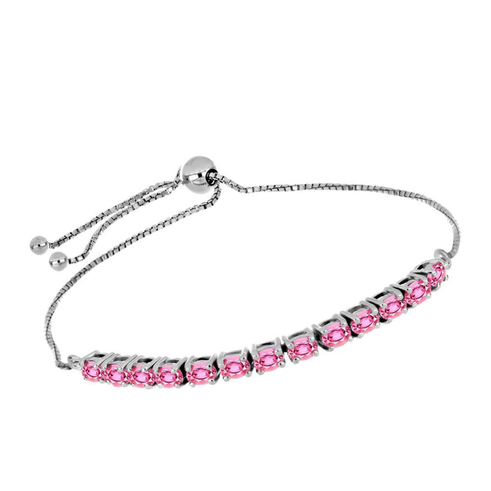 Silberarmband mit rosafarbenem Turmalin aus Pelmadulla 2 