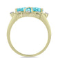 Goldplattierter Silberring mit Paraiba Quarz und weißem Topas