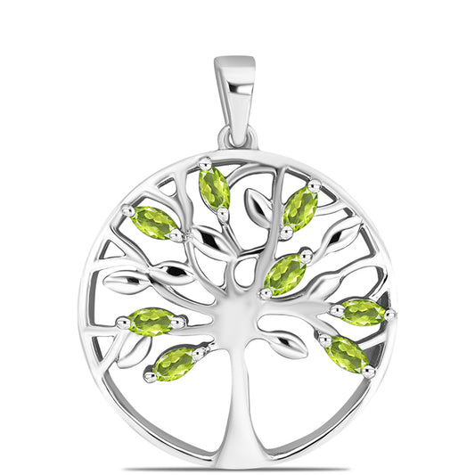 Silberanhänger mit Peridot aus Changbai