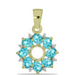 Goldplattierter Silberanhänger mit Paraiba Quarz und weißem Topas