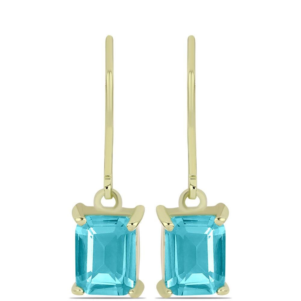 Goldplattierte Silberohrringe mit Paraiba Quarz