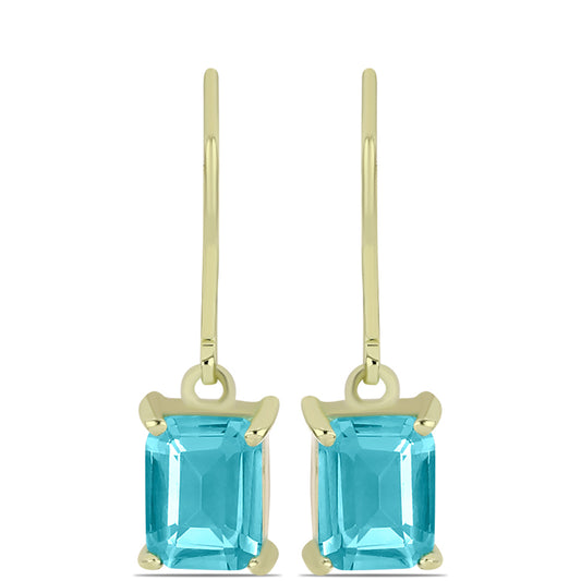 Goldplattierte Silberohrringe mit Paraiba Quarz