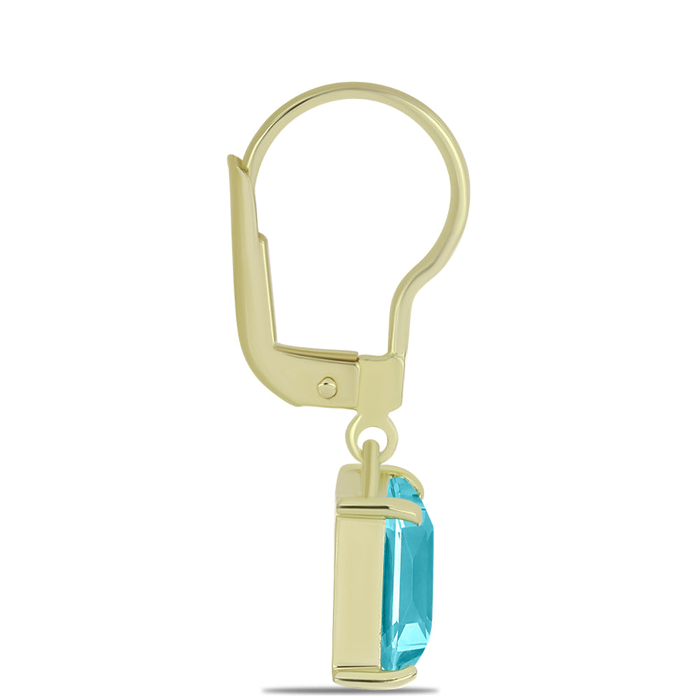 Goldplattierte Silberohrringe mit Paraiba Quarz 4 