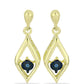 Goldplattierte Silberohrringe mit blauem tanzendem Diamanten