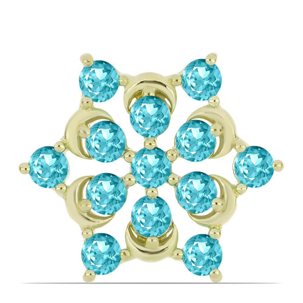 Goldplattierte Silberbrosche mit Paraiba Quarz