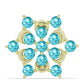 Goldplattierte Silberbrosche mit Paraiba Quarz